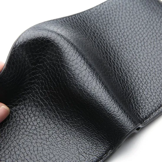 Logo Customized Folded Sheep Leather Men′s Wallet for Card and Cash