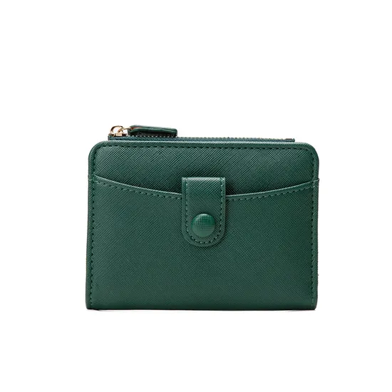 New Solid Color Wild Cross Pattern Short Wallet Urban Simple Fashion Multifunctional Coin Purse