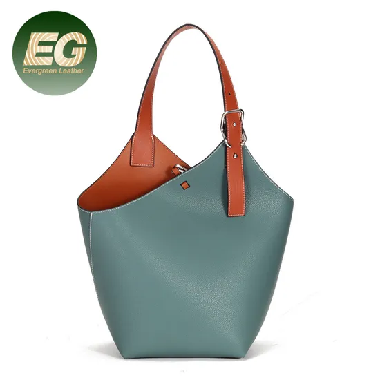 Emg7072 Hand for Cowhide Genuine Designer Women Luxury Custom Shoulder Bags Fashion Ladies The Purse Leather Bucket Bag