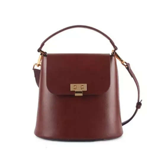 Fashion Luxury New Trend Ladies Designers Leather Handbag Vintage Oil Wax Cowhide Bucket Bag Fashion Women Handbag