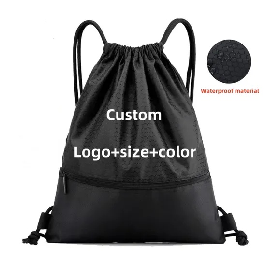 Custom Promotional Polyester Shopping Drawstring Bag Nylon Carry Gym Bag Sports Backpack