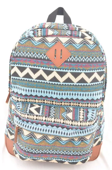 High Quality Stripes Jacquard Female Backpack