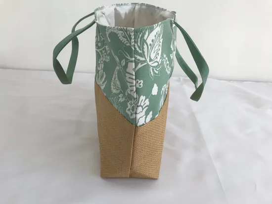 High Quality Sack Bag Leather Handle Large Capacity Shopping Jute Bag Green Summer Bag