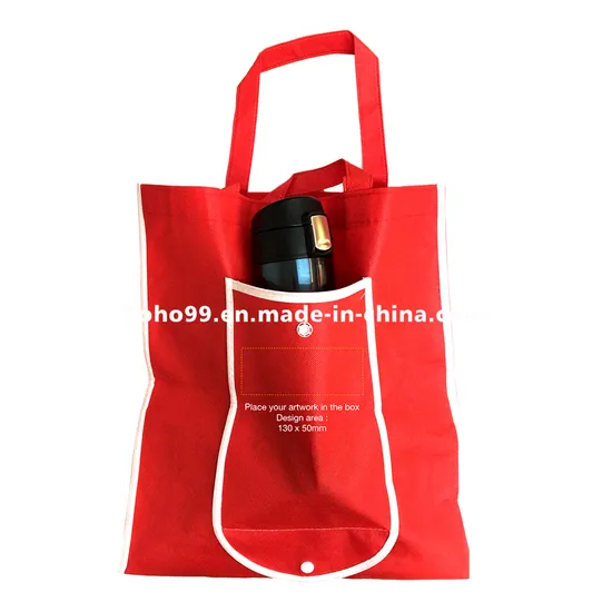 Reusable Environmental Tote Storage Red Folding Non Woven Bag