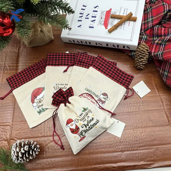 New Design Fashion Star Pattern Christmas Transparent Organza Drawstring Candy Gift Bag