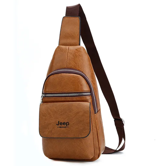 Men Fashion PU Leather Messenger Bag Travel Crossbody Chest Bags
