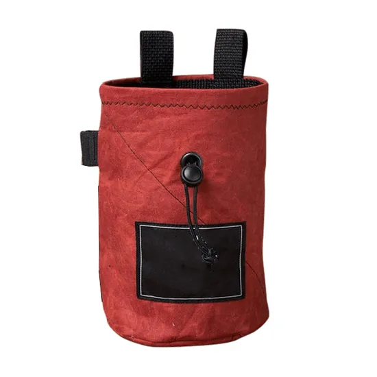 Factory Custom Chalk Bag Durable Waterproof Waxed Canvas Climbing Chalk Bag Rock Gym Bouldering Chalk Bag for Men