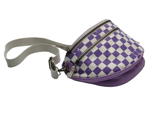 Fashionable Large Capacity Checkered Double-Layer Waist Bag