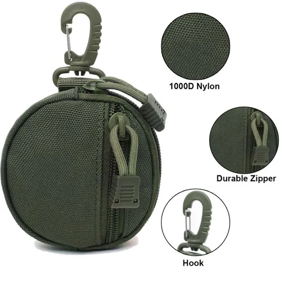 Portable Mini Round Case Outdoor Running Hunting Tactical Key Bag