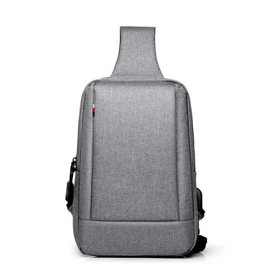 Grey Single Shoulder Tactical Backpack Nylon Outdoor Running Sports Chest Waist Bag