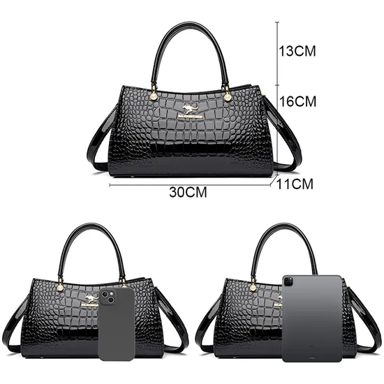 Luxury Designer High Quality Crocodile Stripe Paint Leather Crossbody Shoulder Bag for Women Bolsos High Capacity Womens Handbag