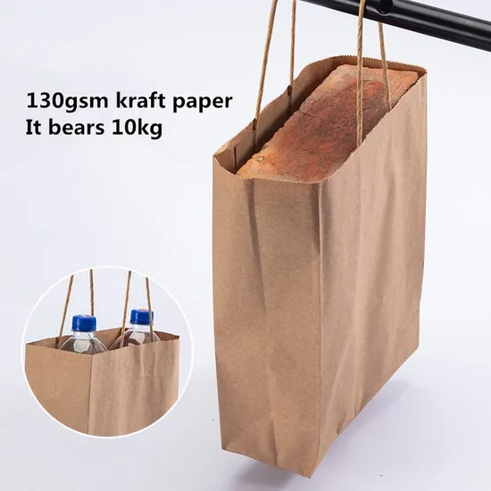 Elegant Green Kraft Paper Recycle Shopping Bag