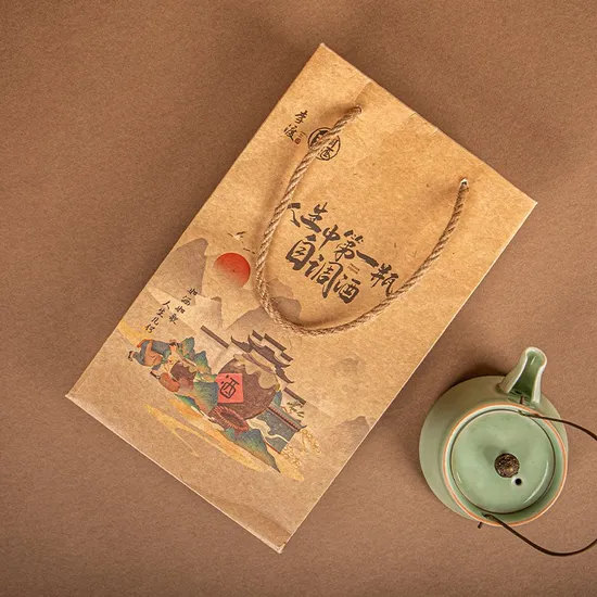 Custom Logo Printing Gift Food Kraft Paper Bag Packaging with Handle