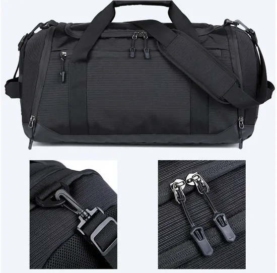 Waterproof Black Large Capacity Duffle Travel Bag Outdoor Storage Travelling Bag