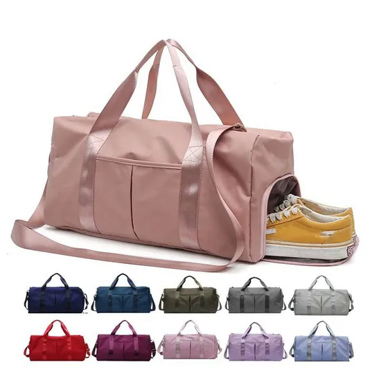 New Designer Sports and Fitness Wet and Dry Nylon Pink Duffel Bag Large Capacity Waterproof Sports Travel Duffle Bag