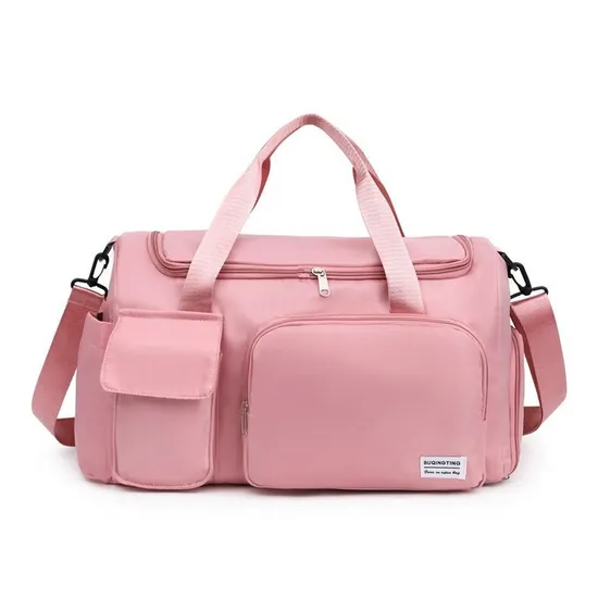 Custom Logo Workout Tote Sports Gym Duffel Bag with Wet Shoes Waterproof Fitness Pink Yoga Bags Travel Bag