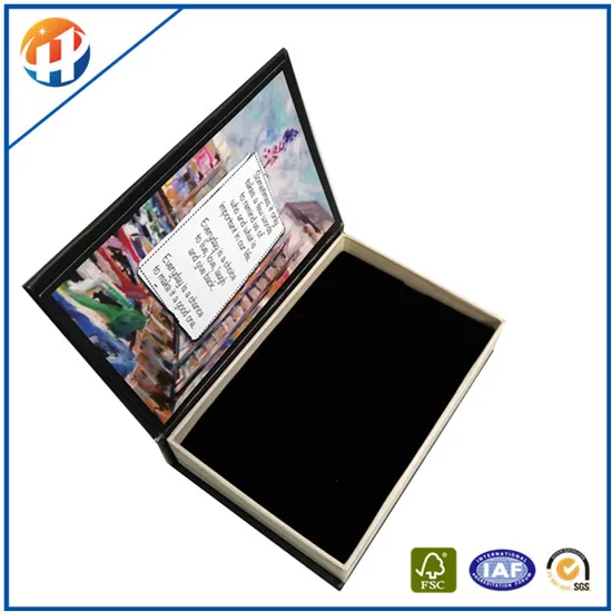 Custom Luxury Bookshaped Necklace Box Jewelry Packaging Magnetic Gift Box
