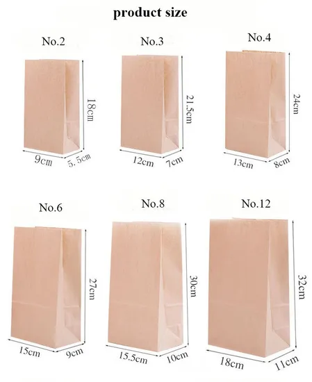 Printed Paper Packing Food Coffee Packaging Brown Kraft Paper Bag