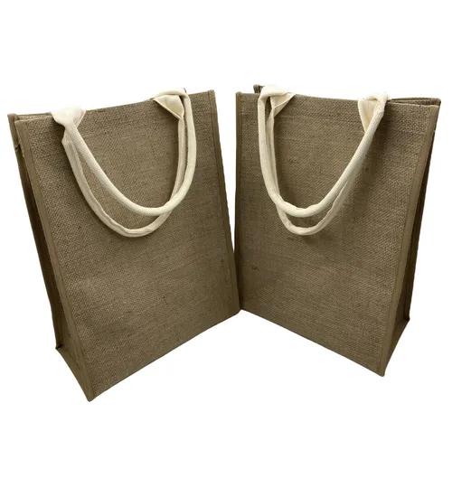 Custom Logo Printed Eco Recycle Natural Foldable Reusable Burlap Tote Jute Bag