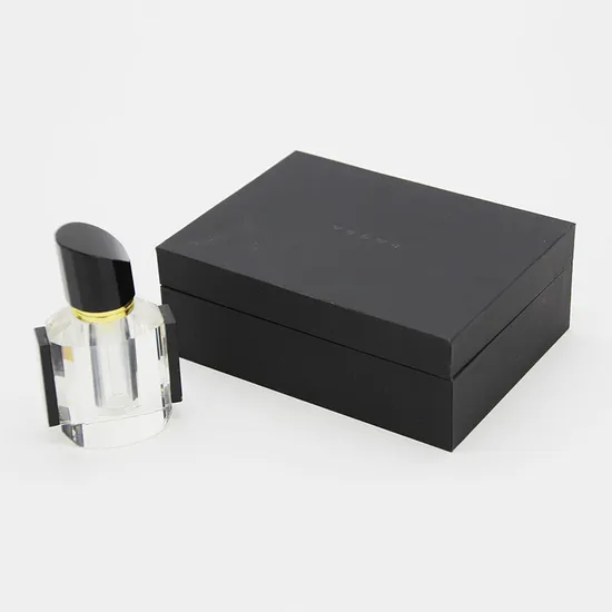 Fashion Black Leather Paper Rectangular Paper Gift Perfume Packaging Box