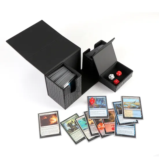 Flip PU Leather Board Game Card Protector Storage Deck Box