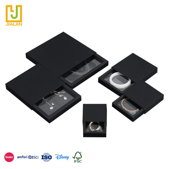 Necklace Ring Clear Window 3D PE Film Display Paper Packaging Jewelry Box
