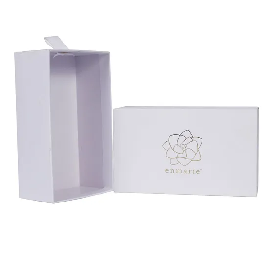 Custom with Ribbon Simple Drawer Gift Box Hot Stamping Carton Packaging Cardboard Box Packaging Box Printing Gift Box
