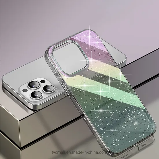 Glitter Optical Series Glitter Powder Sparkle PC Phone Case for iPhone 14 PRO Max - Transparent Black