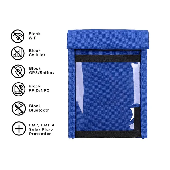 Quick Access Nylon Anti-Hacking and Anti-Tracking Emf Protection Cellphone Device Shield