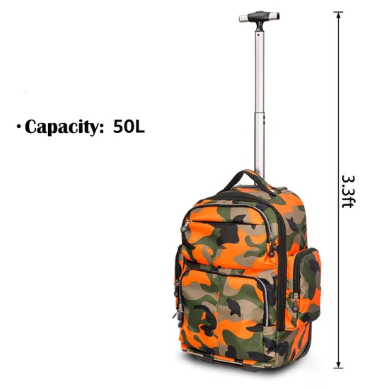 Big Storage Waterproof Wheeled Backpack Roller Travel Luggage for Students School Books Laptop Bag