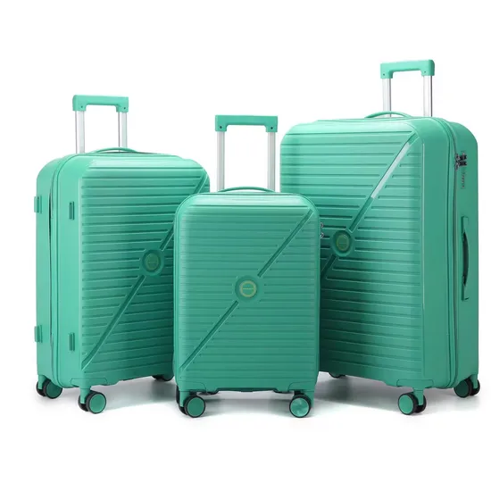 Travel Durable 3PCS Set 100% PP Trolley Suitcase Rolling Hard Shell Spinner Luggage Set
