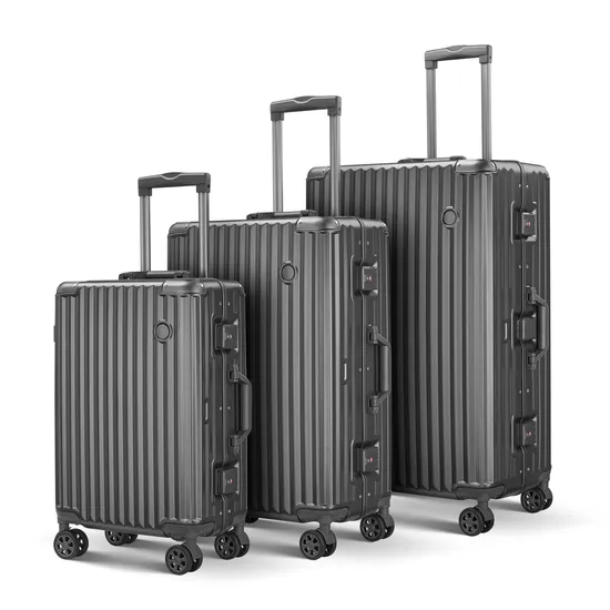 High Quality Directly Sold Ultra Thick PC+ABS Aluminum Frame Trolley Luggage Suitcase Set
