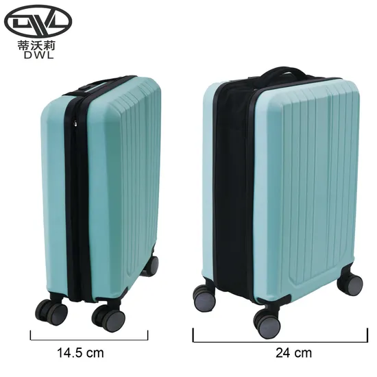 Checked Fully Foldable Luggage ABS Hardshell Carry-on Rolling Suitcases with Silent Smooth Double Wheels