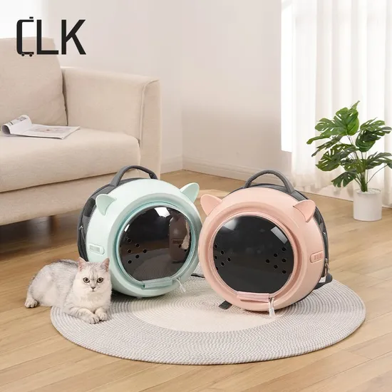 Clk 18 Inch Pet Luggage with PP Material Cat Ear Shape and Rear Backpack Straps for Travel