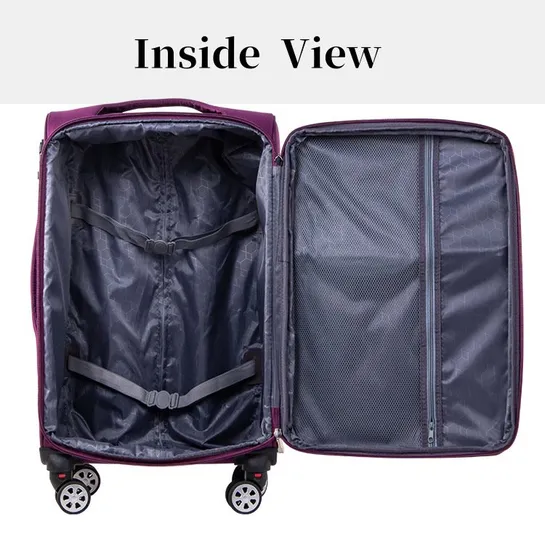 Soft Luggage Set Four Wheels Luggage Bag Travel Bag Suitcase with Aluminum Trolley Handle