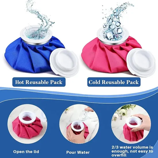 Wholesales Reusable Sport Ice Bag Pack, Compress Cloth Ice Bag with Wide Mouth, Cold Therapy Fillable Bag to Reduce Pain