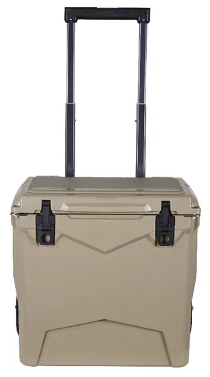 LLDPE Towable 45qt Cooler with Pull Rod and Wheel for Outdoor Camping Fishing