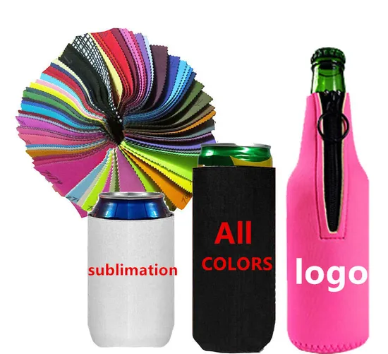 AI-MICH Wholesale Custom Foam Neoprene Sublimation Blank Screen Printing Standard Slim Beer Bottle Cooler