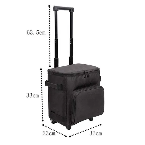 Large Capacity Outdoor Picnic Cooler Trolley Bag for 6 Wine Bottles