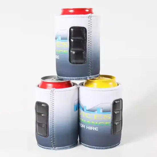 Neoprene 5mm Stubby Holder Insulated Slim Beer Can Coolers Sleeve Custom Magnetic Neoprene Koozies