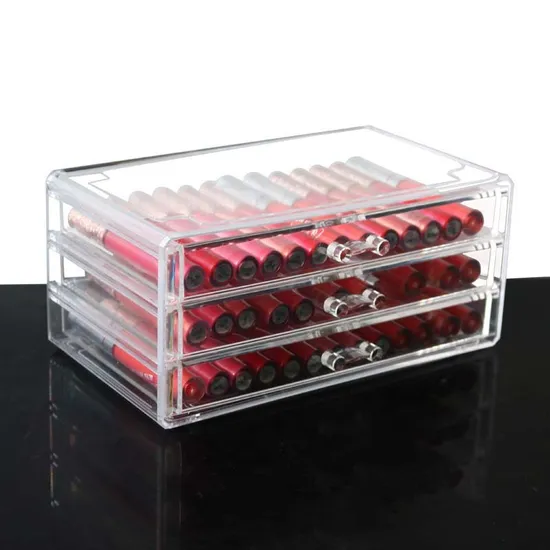 Acrylic Large with 3 Drawer Type Desktop Cosmetics Storage Box
