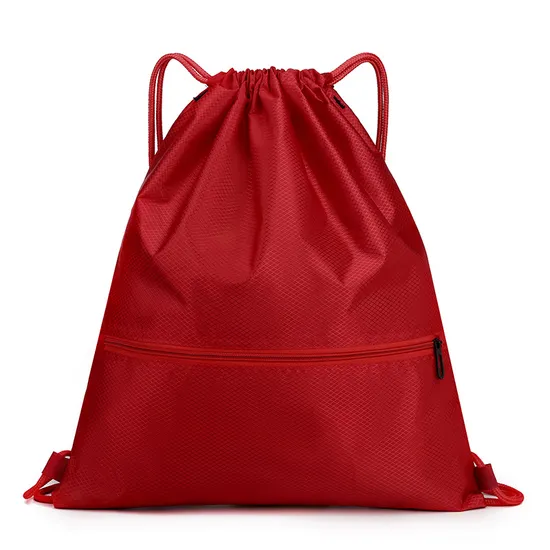 Customize Logo Waterproof Zipper Drawstring Bag