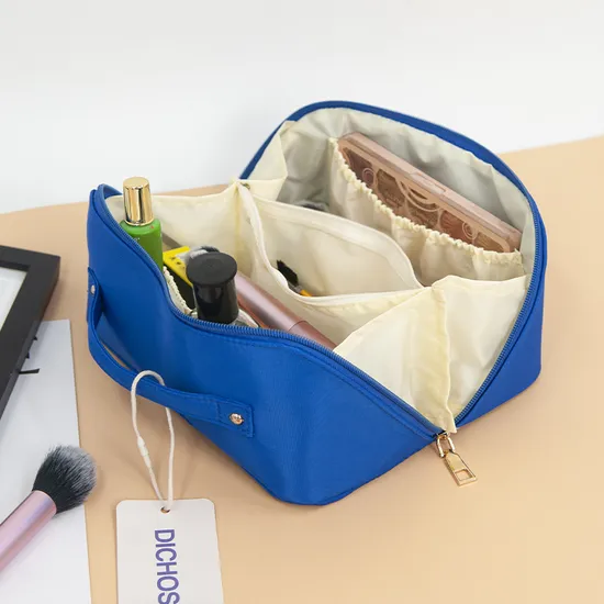 Custom Makeup Bag Portable PU Leather Waterproof Toiletry Pouch Travel Make up Bag Multifunctional Brush Cosmetic Bag for Women