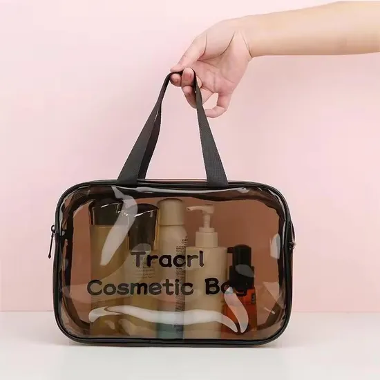 Waterproof PVC Cosmetic Travel Portable Durable PVC Pouch Makeup Bag with Zipper