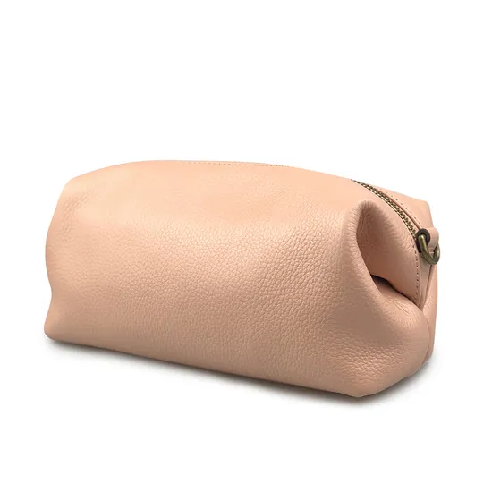 Women Genuinie Leather Make up Pouch Cowhide Shoulder Cosmetic Bag