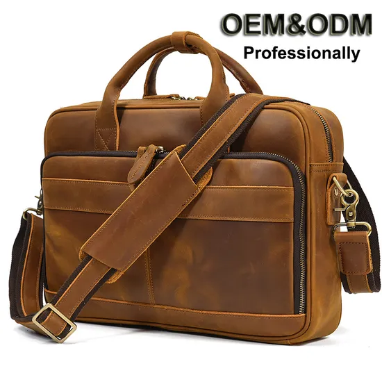 OEM/ODM Zipper Document Backpack Canvas Business Messenger Pilot Notebook Bags Conference Sling Case Sleeve Men′s Bookbag Vintage Leather Laptop Computer Bag