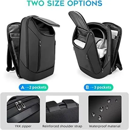 Laptop Business Fit Travel Backpack with USB Charging Port