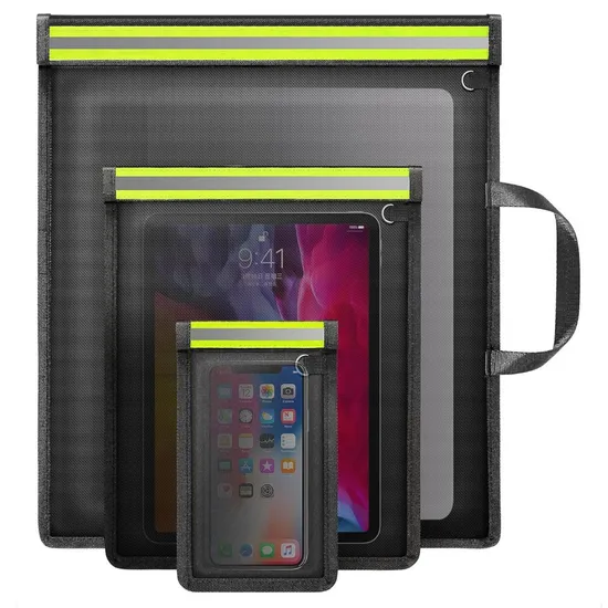 Anti Radiation Fire Proof Large Faraday Bag Sets Anti RFID Anti Tracking Signal Stop Bag with Luminous Stripe