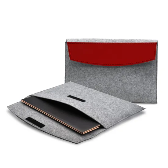 Felt and Leather Two Tone 15" Laptop Sleeve