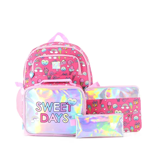 Wholesale Customized Printed School Pack with Lunch Bag Lovely Backpack for Girls